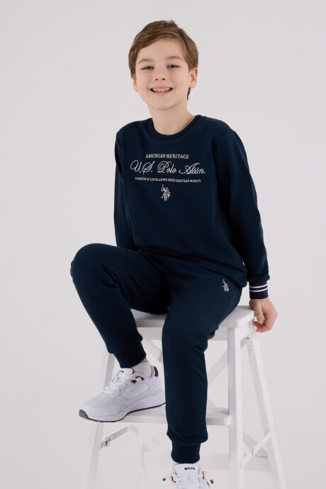 U.S. Polo Assn. Erkek Çocuk Pamuklu Kışlık Regular Fit Lacivert Eşofman Takımı US2225-C-V1 