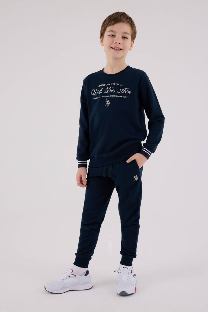 U.S. Polo Assn. Erkek Çocuk Pamuklu Kışlık Regular Fit Lacivert Eşofman Takımı US2225-C-V1 - 2