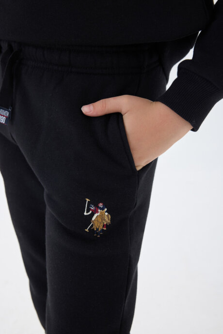 U.S. Polo Assn. Erkek Çocuk Bisiklet Yaka Nakışlı Kışlık Regular Fit Siyah Eşofman Takımı US1186-C-V5 - 4