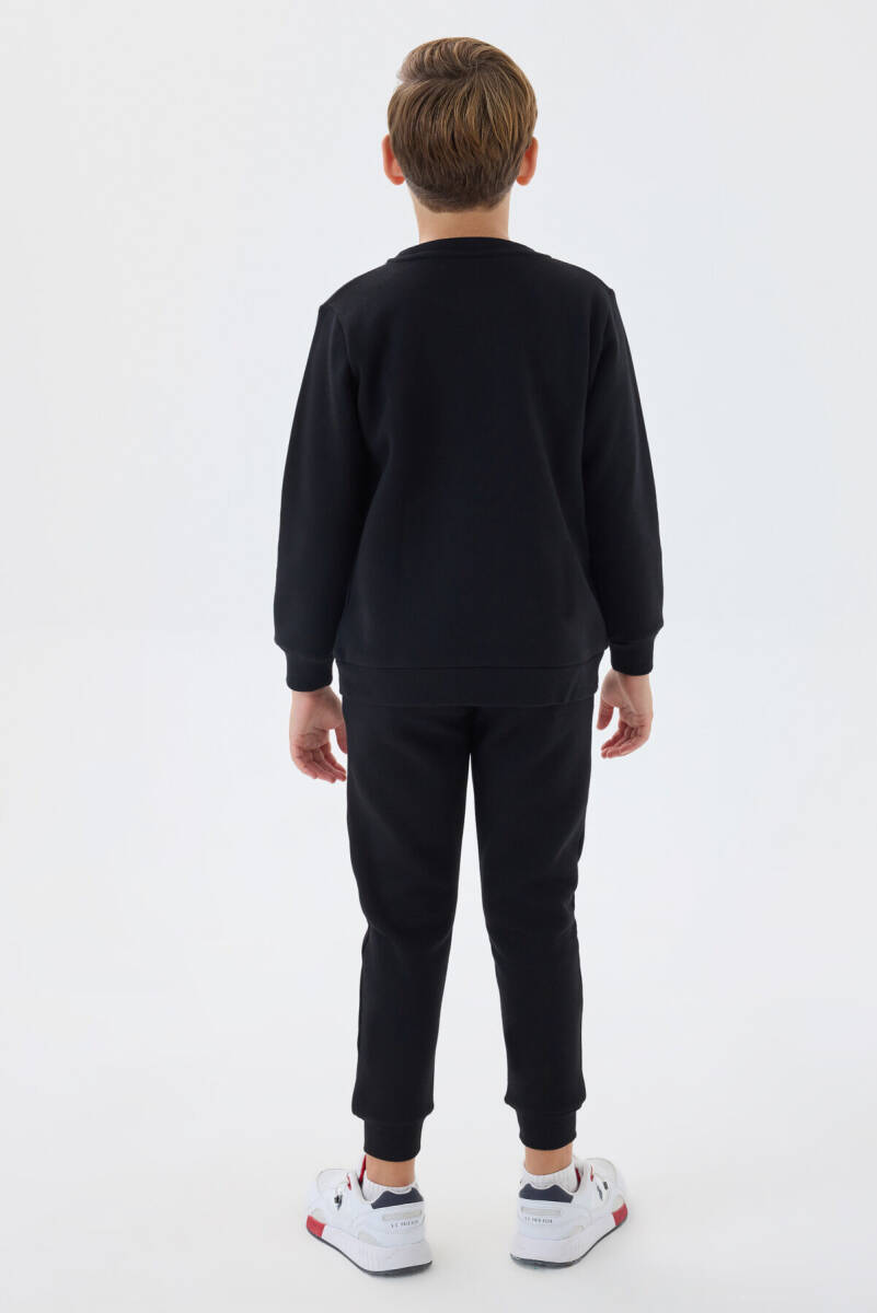 U.S. Polo Assn. Erkek Çocuk Bisiklet Yaka Nakışlı Kışlık Regular Fit Siyah Eşofman Takımı US1186-C-V5 - 5