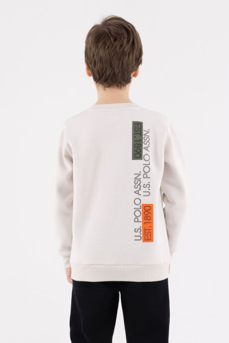 U.S. Polo Assn. Erkek Çocuk Pamuklu Bisiklet Yaka Pigment Baskılı Kışlık Regular Fit Gri Eşofman Takımı US2216-C-V2 - 5