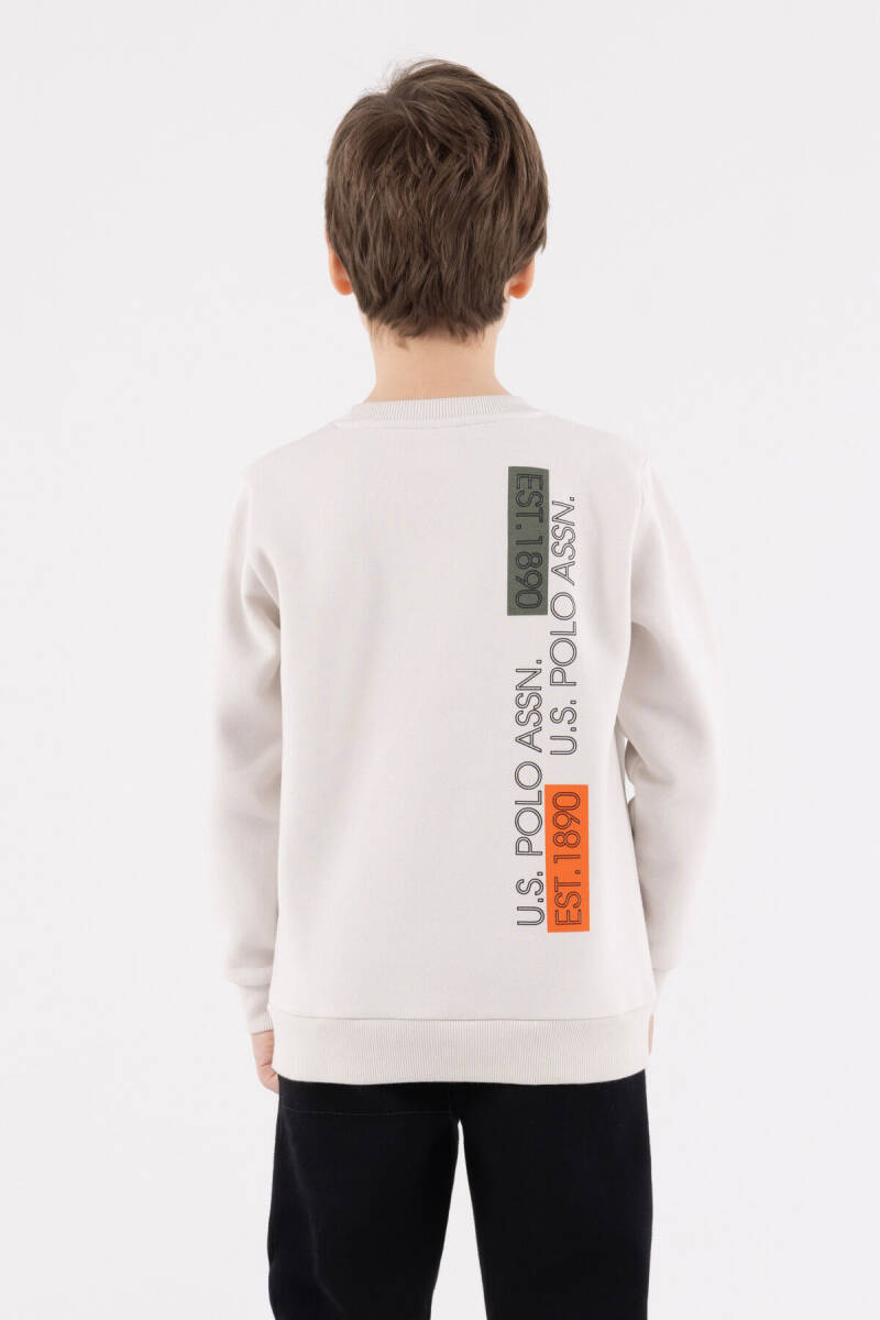 U.S. Polo Assn. Erkek Çocuk Pamuklu Bisiklet Yaka Pigment Baskılı Kışlık Regular Fit Gri Eşofman Takımı US2216-C-V2 - 5