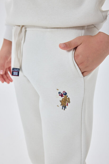 U.S. Polo Assn. Erkek Çocuk Bisiklet Yaka Pigment Baskılı Kışlık Regular Fit Beyaz Eşofman Takımı US1186-C-V8 - 2