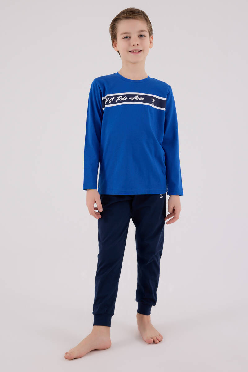 U.S. Polo Assn Erkek Çocuk Mavi Pijama Takımı