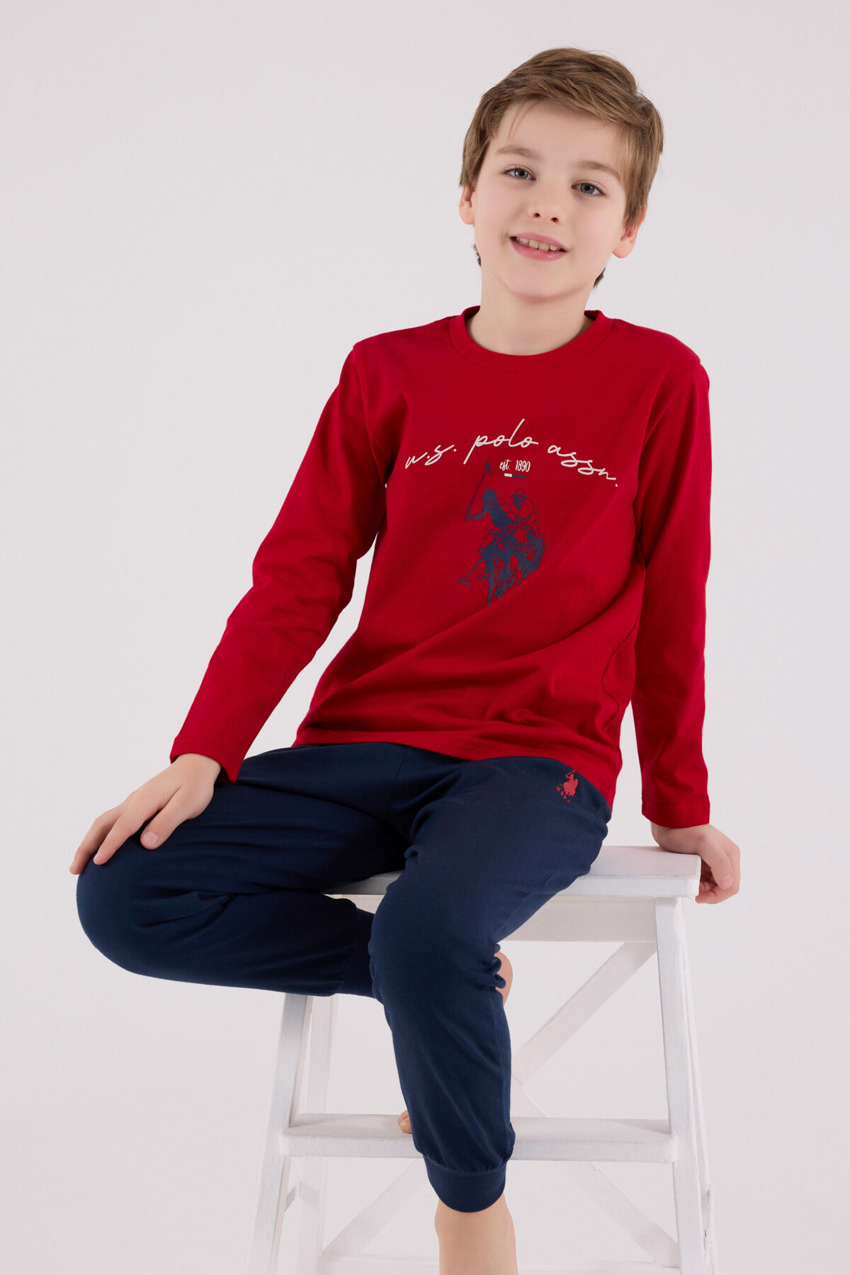U.S. Polo Assn Erkek Çocuk Kırmızı Pijama Takımı