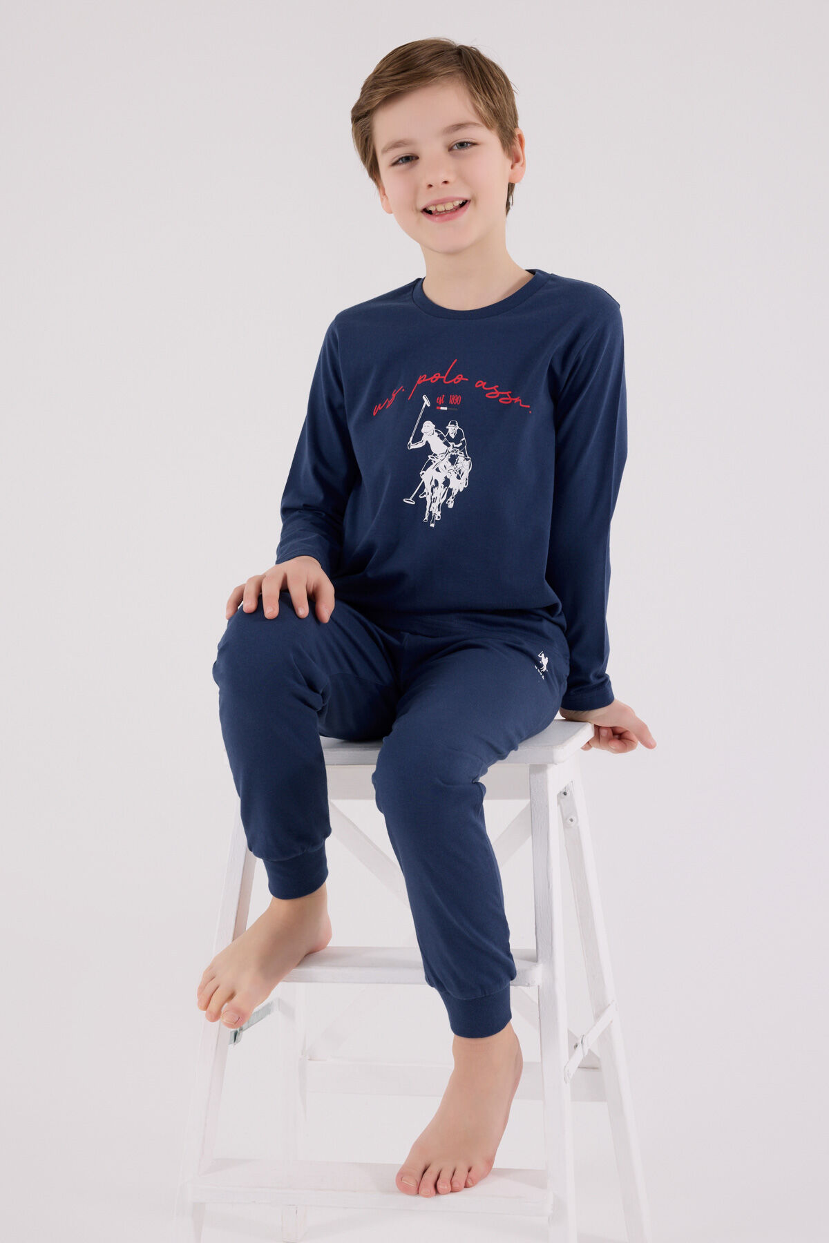 U.S. Polo Assn Erkek Çocuk Mavi Pijama Takımı