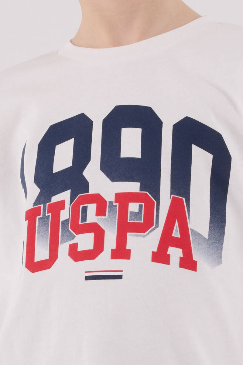 U.S. Polo Assn. Erkek Çocuk Pamuklu Bisiklet Yaka Pigment Baskılı Kışlık Regular Fit Beyaz Pijama Takımı US2203-C-V1 - 6