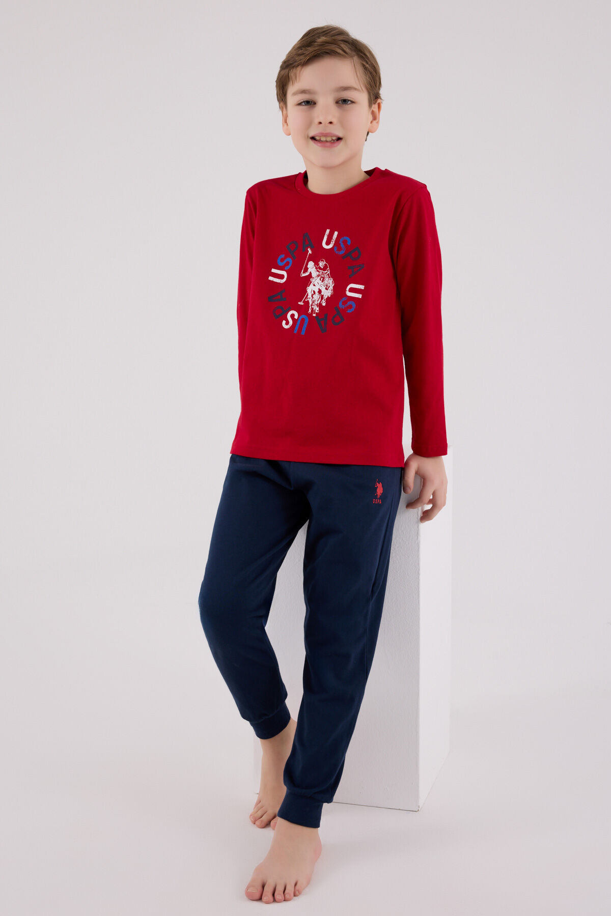U.S. Polo Assn Erkek Çocuk Kırmızı Pijama Takımı