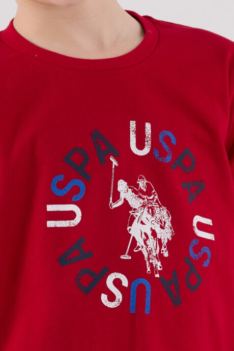 U.S. Polo Assn. Erkek Çocuk Pamuklu Kışlık Regular Fit Kırmızı Pijama Takımı US2214-C-V1 - 6