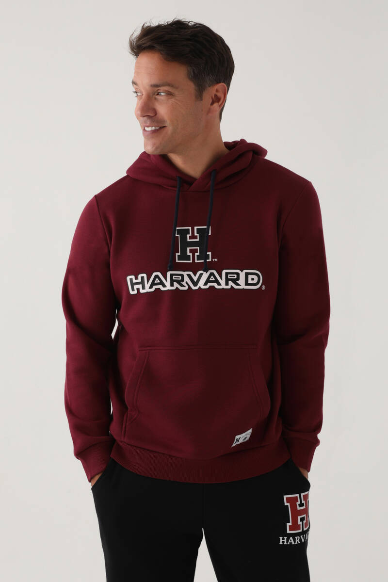 Harvard Koyu Kızıl Kahve Erkek Sweatshirt