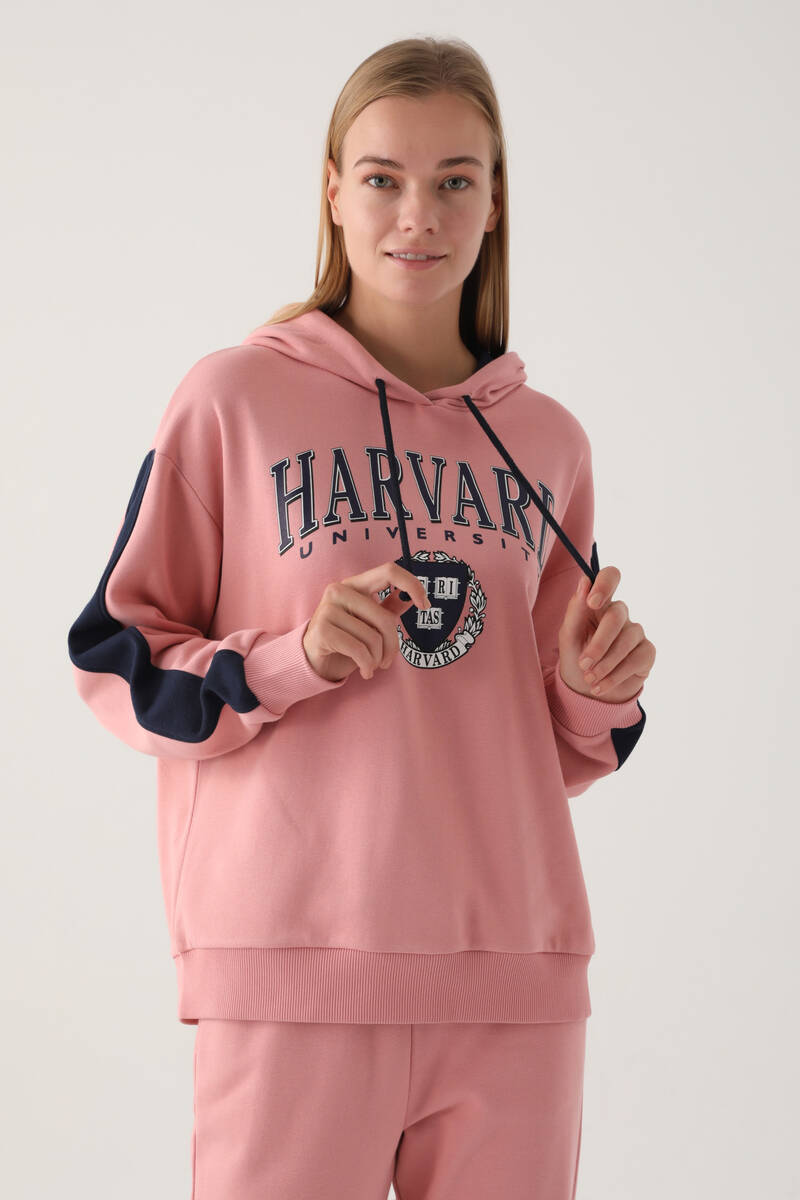 Harvard Retro Pembe Kadın Sweatshirt