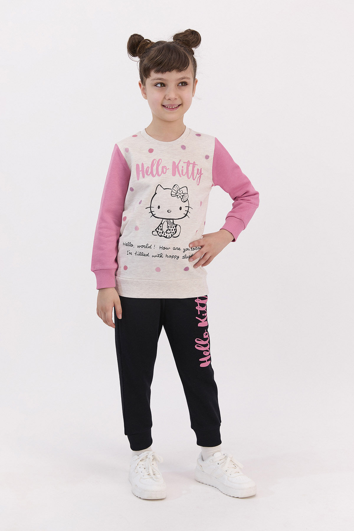 Hello Kitty Lisanslı Kremmelanj Kız Çocuk Eşofman Takımı