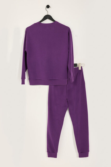 Kappa Kız Çocuk Pamuklu Kışlık Oversize Fit Mor Eşofman Takımı 311R89W-C-V1 - 5