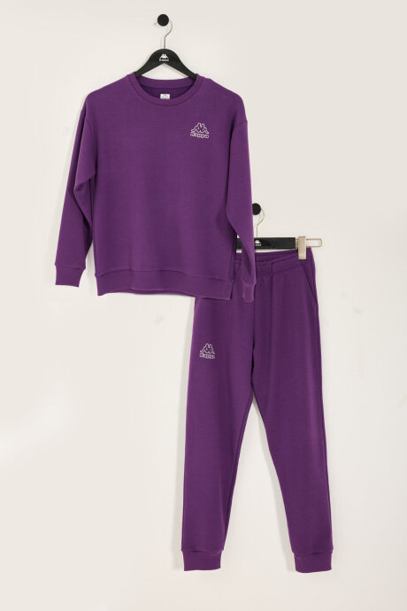 Kappa Kız Çocuk Pamuklu Kışlık Oversize Fit Mor Eşofman Takımı 311R89W-C-V1 (1)