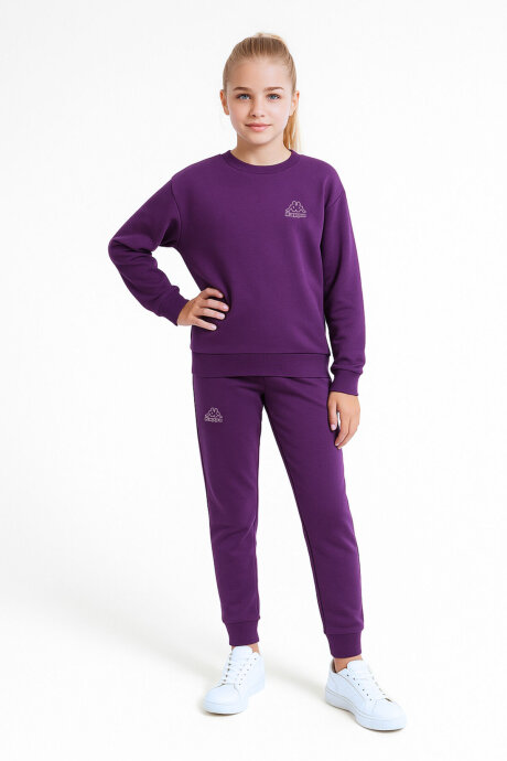Kappa Kız Çocuk Pamuklu Kışlık Oversize Fit Mor Eşofman Takımı 311R89W-C-V1