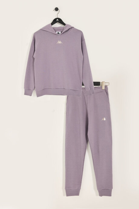 Kappa Kız Çocuk Pamuklu Kışlık Oversize Fit Mor Eşofman Takımı 362458W-C-V2 (1)
