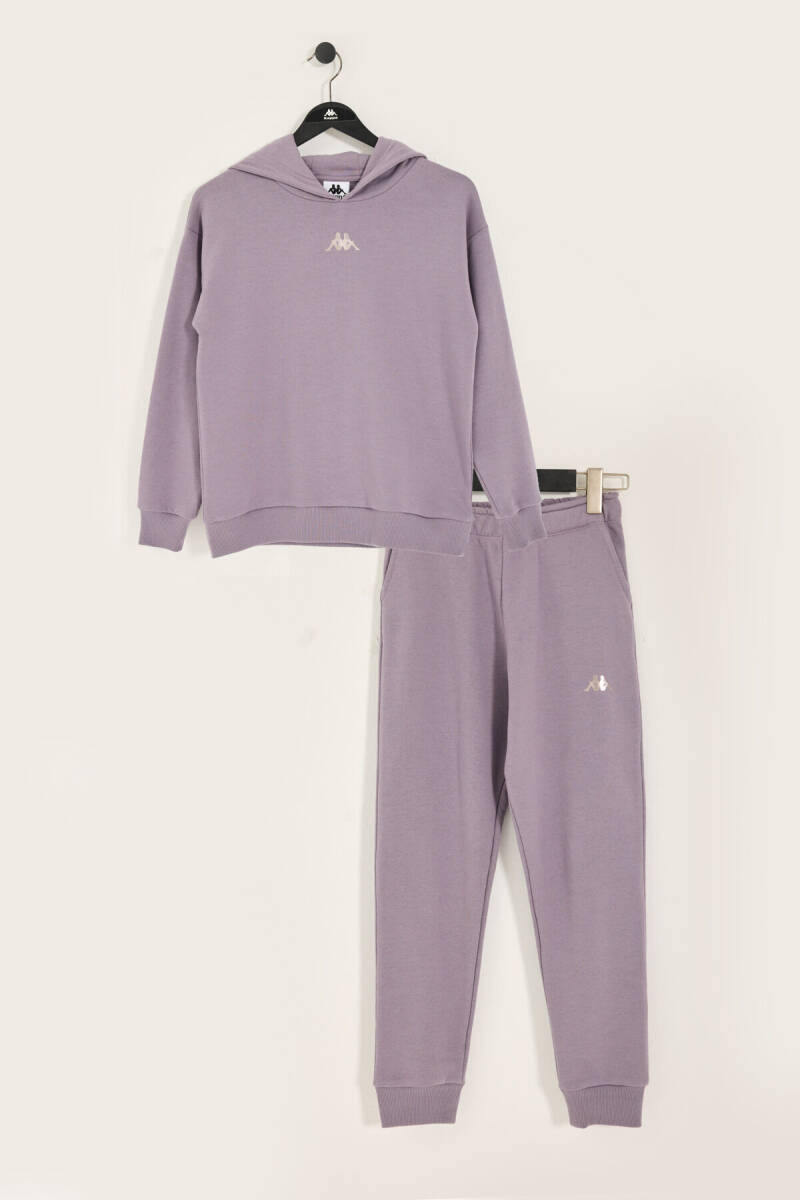 Kappa Kız Çocuk Pamuklu Kışlık Oversize Fit Mor Eşofman Takımı 362458W-C-V2 - 2