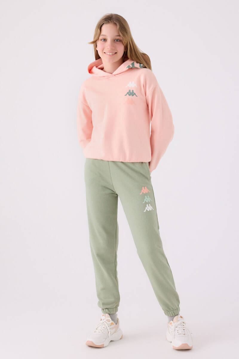 Kappa Kız Çocuk Pamuklu Kapüşonlu Pigment Baskılı Kışlık Regular Fit Pembe Sweatshirt 361X17W-C-V1 - 6