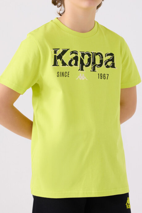 Kappa Erkek Çocuk Bisiklet Yaka Pigment Baskılı Kışlık Regular Fit Sarı T-Shirt 382632W-C-V1 - 4