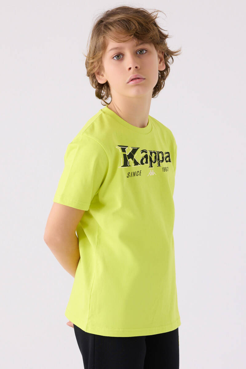 Kappa Erkek Çocuk Bisiklet Yaka Pigment Baskılı Kışlık Regular Fit Sarı T-Shirt 382632W-C-V1 - 3
