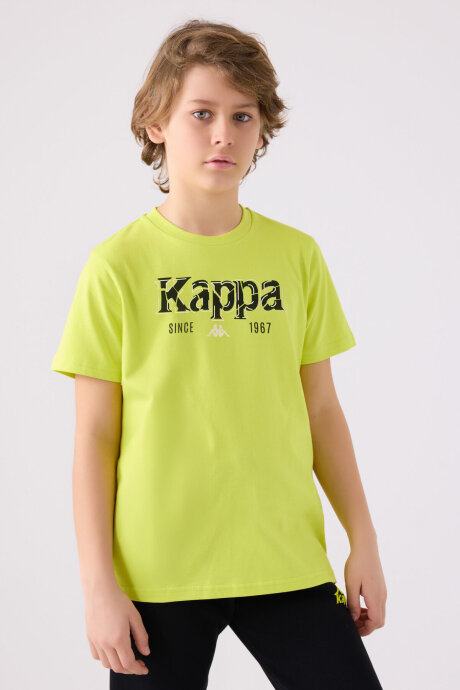 Kappa Erkek Çocuk Bisiklet Yaka Pigment Baskılı Kışlık Regular Fit Sarı T-Shirt 382632W-C-V1 (1)
