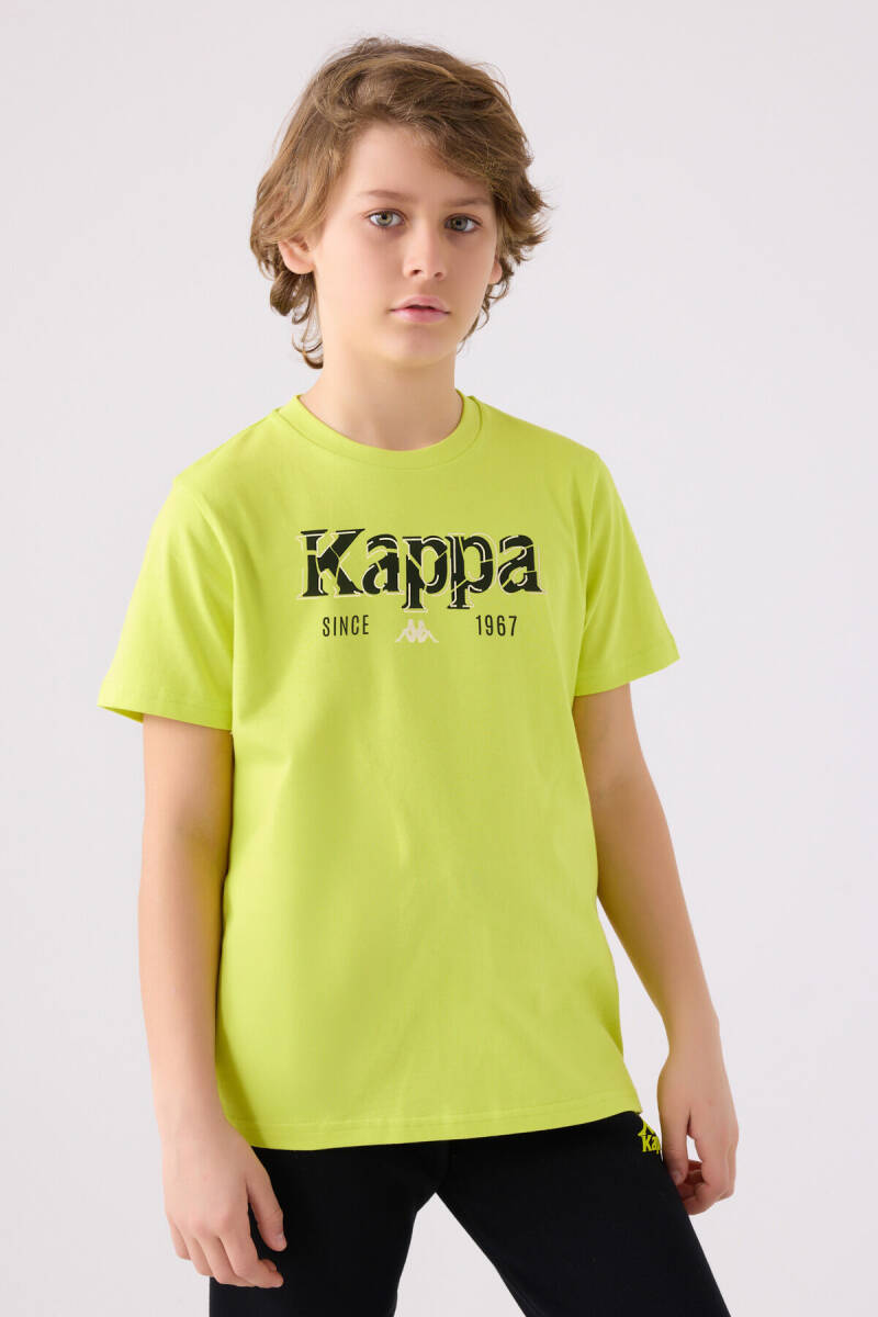 Kappa Erkek Çocuk Bisiklet Yaka Pigment Baskılı Kışlık Regular Fit Sarı T-Shirt 382632W-C-V1 - 2