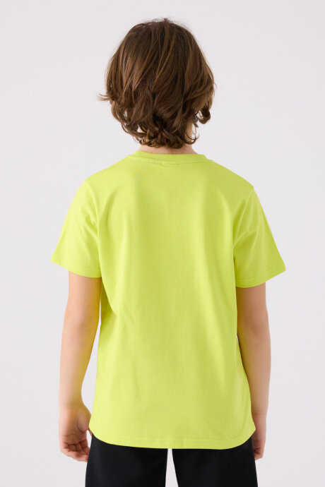 Kappa Erkek Çocuk Bisiklet Yaka Pigment Baskılı Kışlık Regular Fit Sarı T-Shirt 382632W-C-V1 - 5