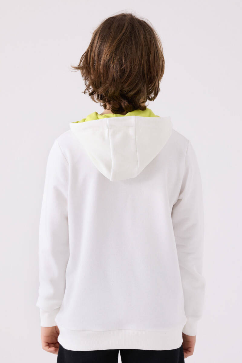 Kappa Erkek Çocuk Pamuklu Bisiklet Yaka Empirme Baskılı Kışlık Regular Fit Beyaz Sweatshirt 361W1IW-C-V1 - 5