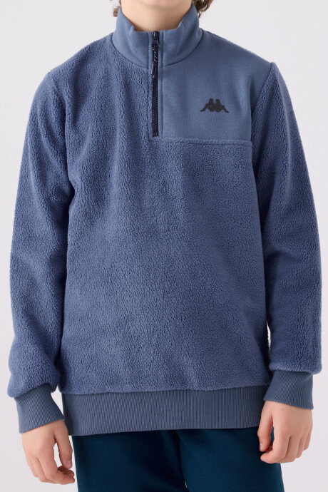 Kappa Erkek Çocuk Fermuarlı Yaka Empirme Baskılı Kışlık Regular Fit Lacivert Sweatshirt 361W1JW-C-V1 - 4