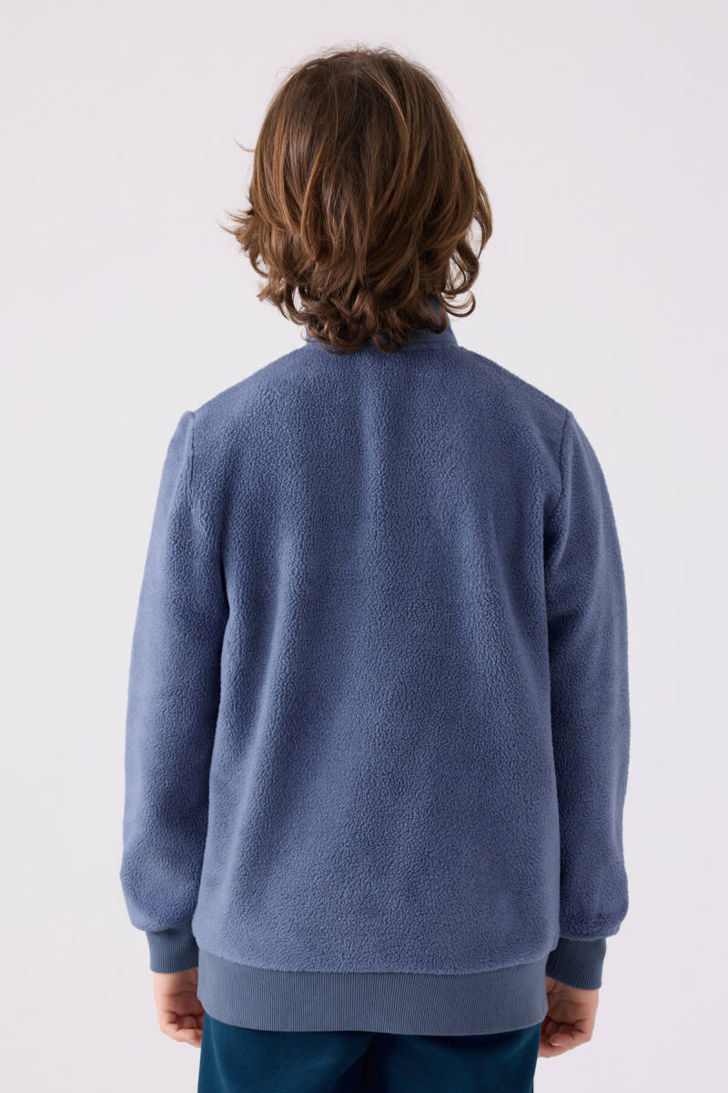 Kappa Erkek Çocuk Fermuarlı Yaka Empirme Baskılı Kışlık Regular Fit Lacivert Sweatshirt 361W1JW-C-V1 - 5