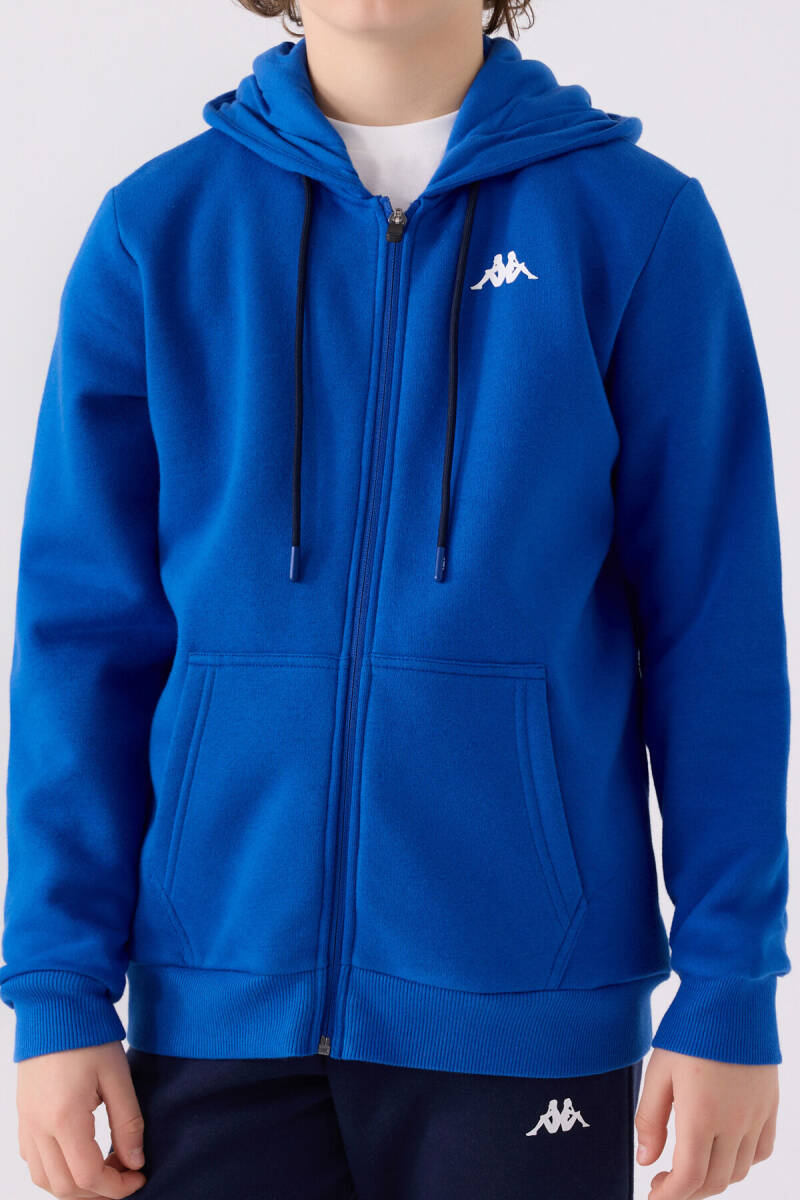 Kappa Erkek Çocuk Pamuklu Kapüşonlu Baskısız Kışlık Regular Fit Mavi Hırka 361W1LW-C-V1 - 5