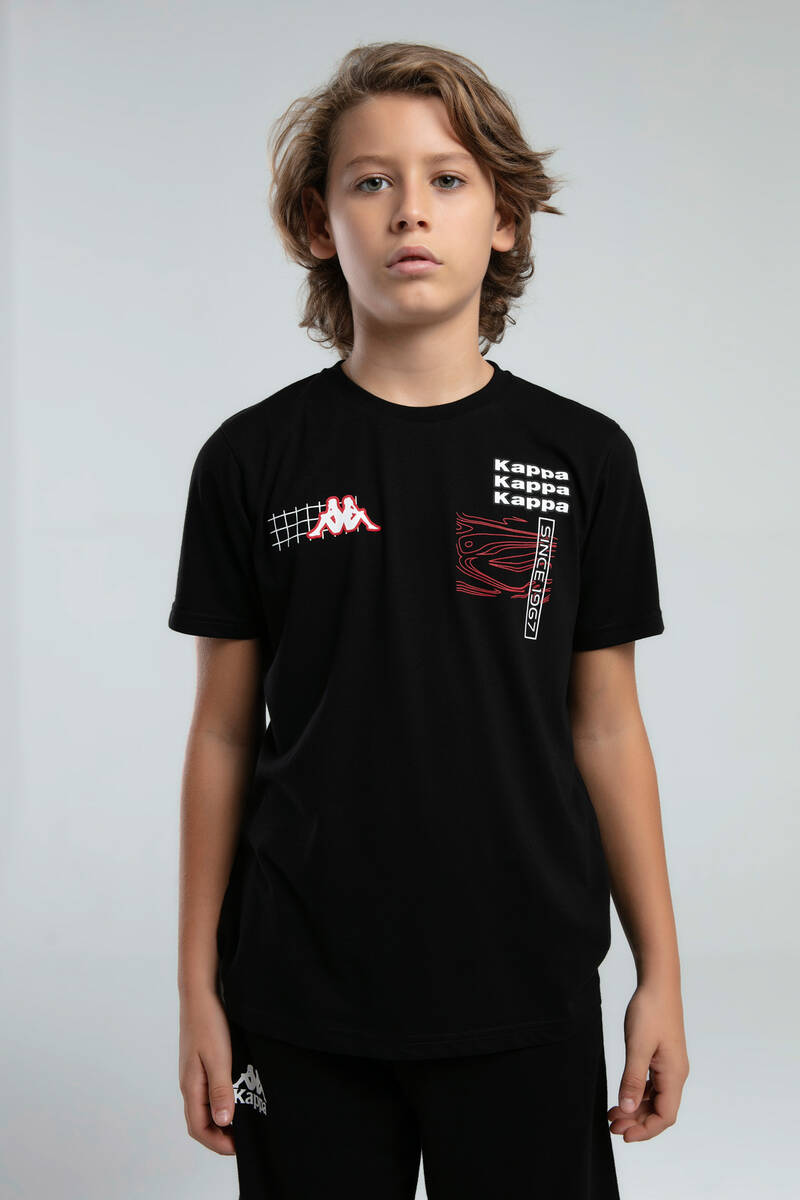 Kappa Erkek Çocuk Siyah Tişört