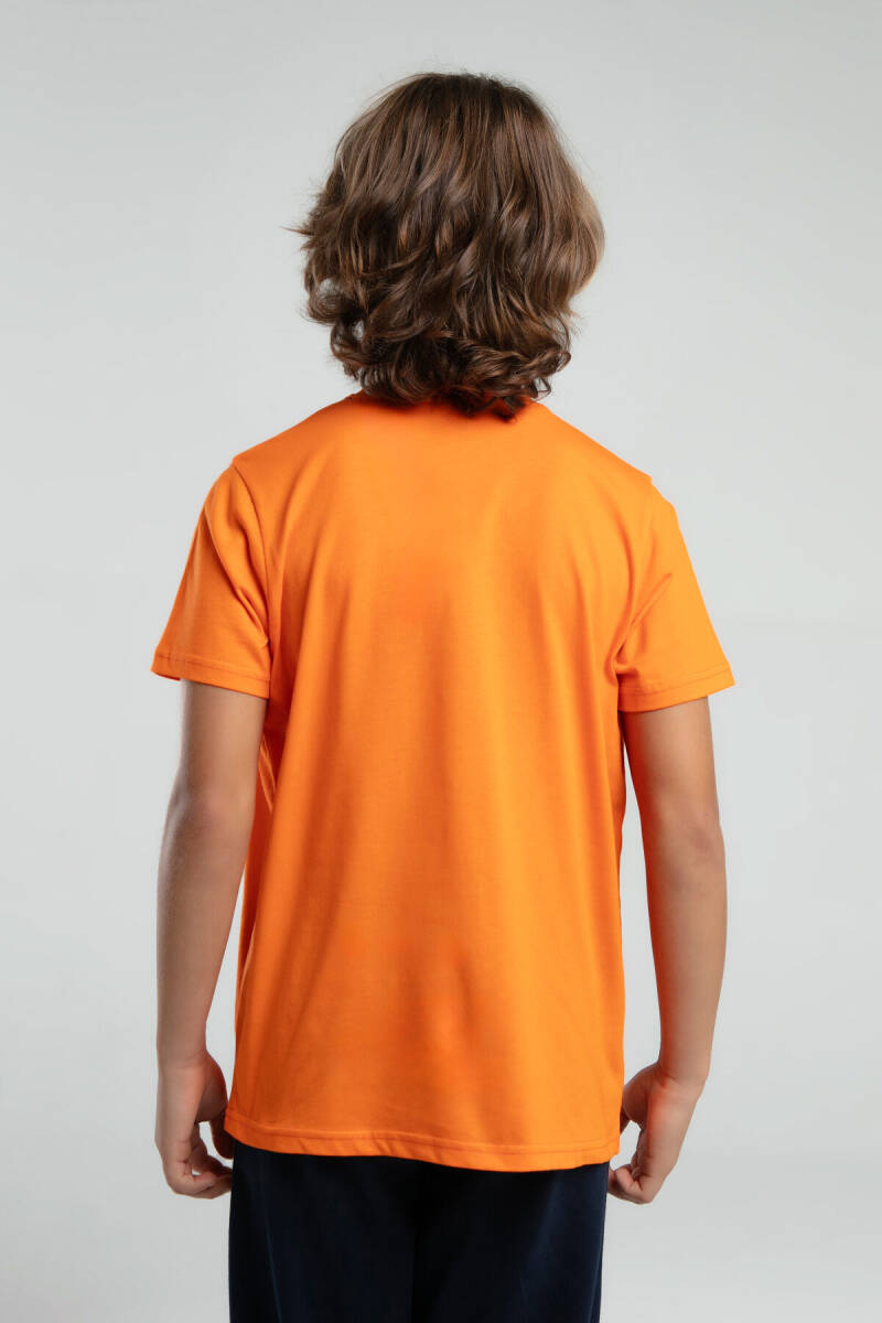 Kappa Erkek Çocuk Pamuklu Bisiklet Yaka Pigment Baskılı Yazlık Regular Fit Turuncu T-Shirt 37235ZW-C-V2 - 3
