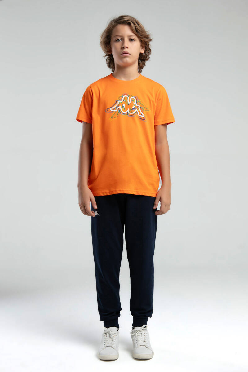 Kappa Erkek Çocuk Pamuklu Bisiklet Yaka Pigment Baskılı Yazlık Regular Fit Turuncu T-Shirt 37235ZW-C-V2 - 4