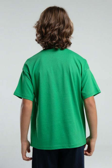 Kappa Erkek Çocuk Pamuklu Bisiklet Yaka Pigment Baskılı Yazlık Regular Fit Yeşil T-Shirt 37235ZW-C-V3 - 4