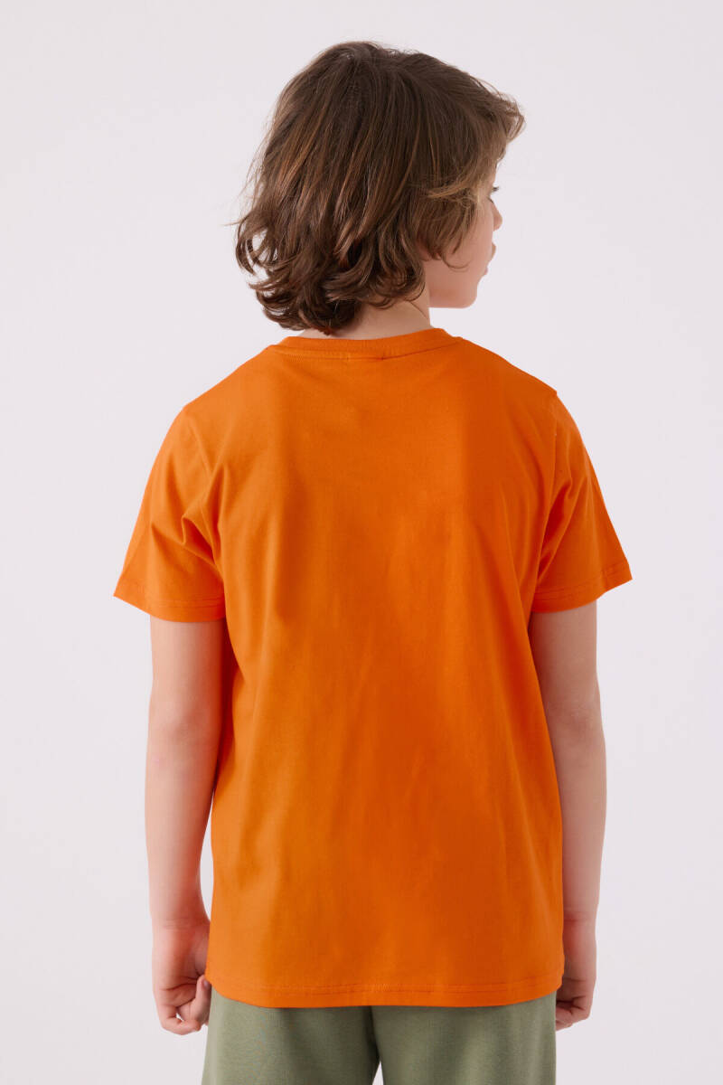 Kappa Erkek Çocuk Bisiklet Yaka Pigment Baskılı Kışlık Regular Fit Turuncu T-Shirt 382632W-C-V2 - 5