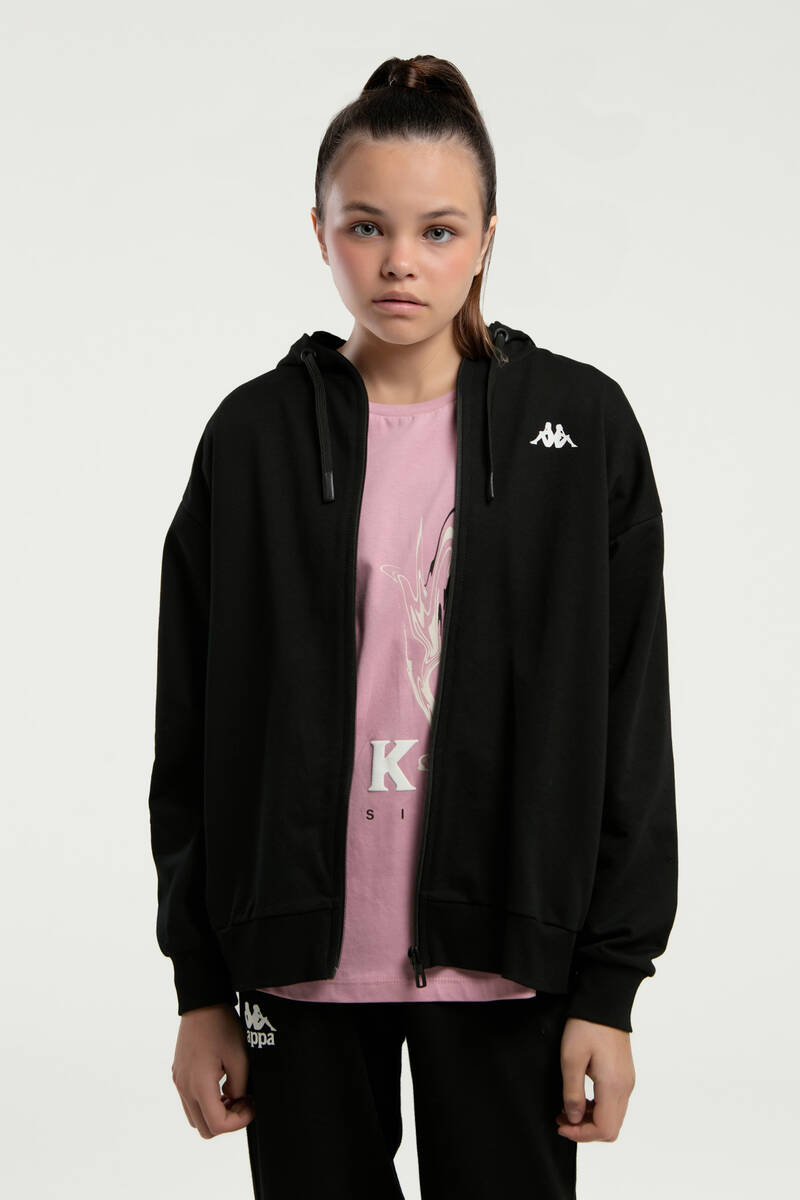 Kappa Kız Çocuk Siyah Sweatshirt