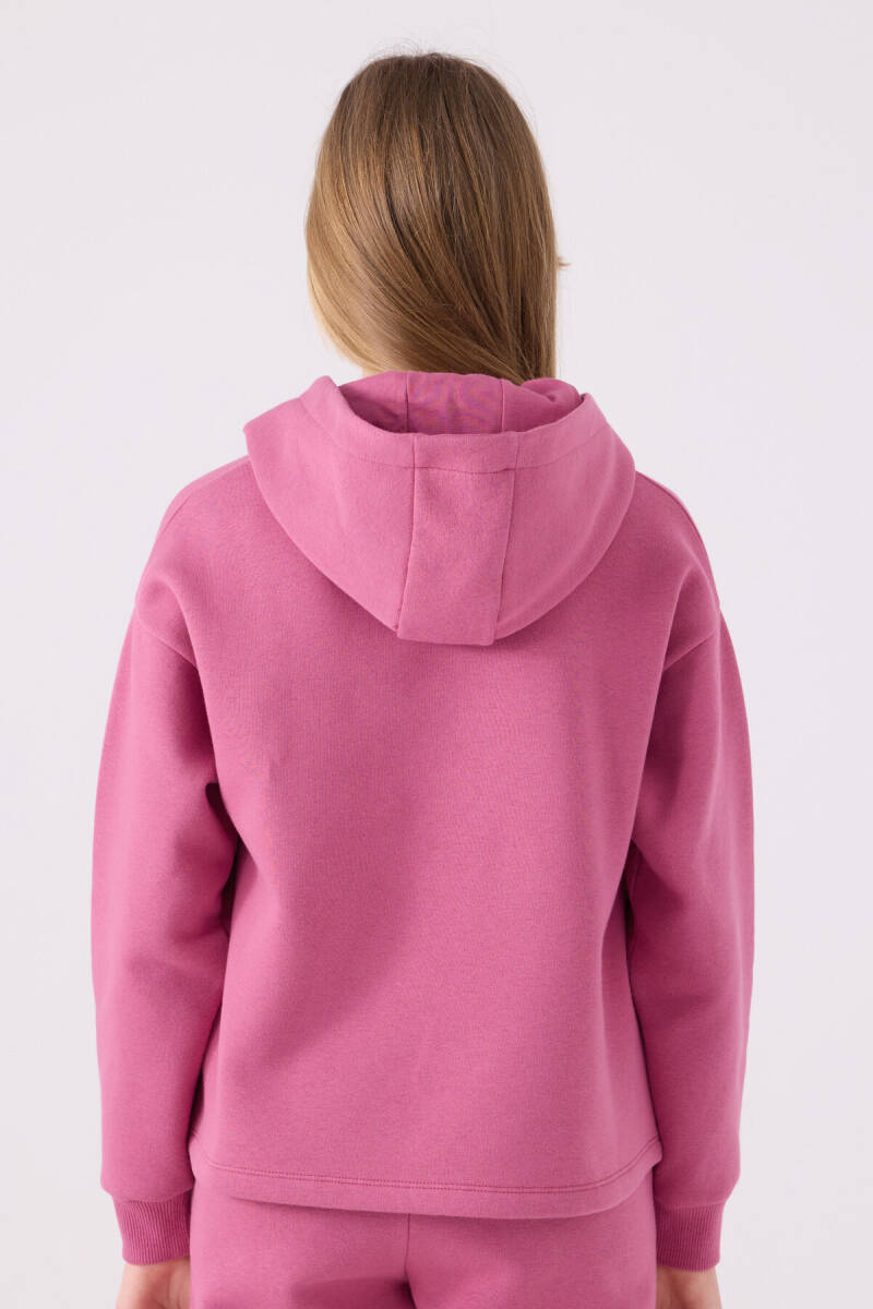Kappa Kız Çocuk Pamuklu Kapüşonlu Empirme Baskılı Kışlık Regular Fit Pembe Sweatshirt 321Z36W-C-V1 - 4