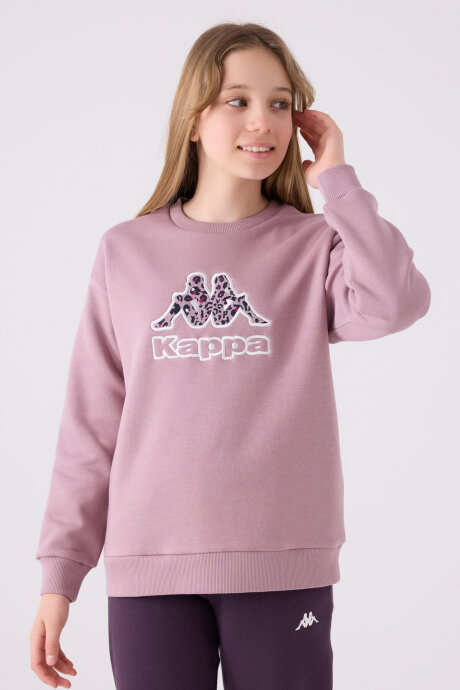 Kappa Kız Çocuk Bisiklet Yaka Nakışlı Kışlık Regular Fit Mor Sweatshirt 321Z38W-C-V2 - 1