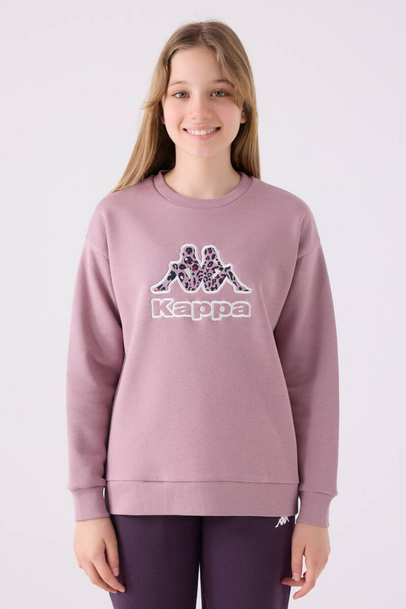 Kappa Kız Çocuk Bisiklet Yaka Nakışlı Kışlık Regular Fit Mor Sweatshirt 321Z38W-C-V2 - 2