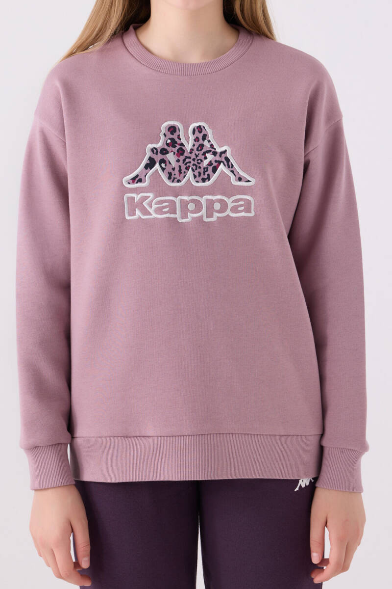 Kappa Kız Çocuk Bisiklet Yaka Nakışlı Kışlık Regular Fit Mor Sweatshirt 321Z38W-C-V2 - 3