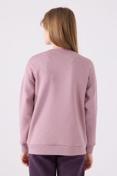 Kappa Kız Çocuk Bisiklet Yaka Nakışlı Kışlık Regular Fit Mor Sweatshirt 321Z38W-C-V2 - 4