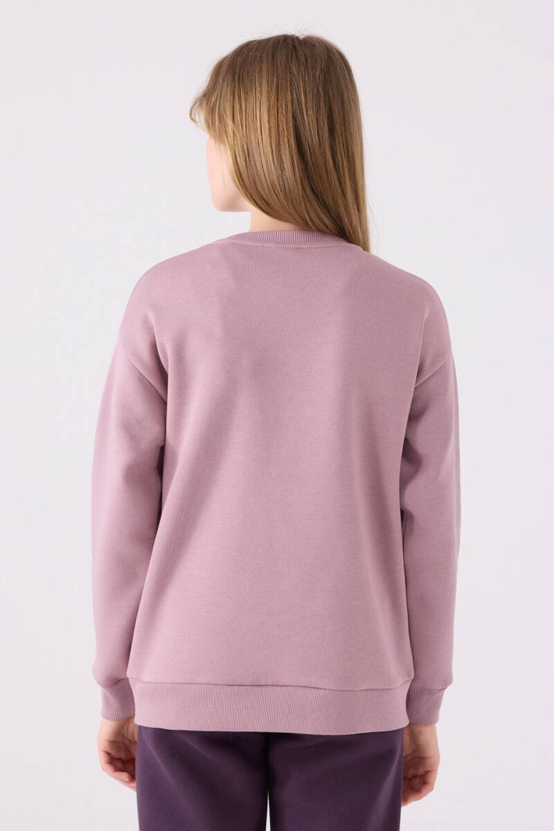 Kappa Kız Çocuk Bisiklet Yaka Nakışlı Kışlık Regular Fit Mor Sweatshirt 321Z38W-C-V2 - 4