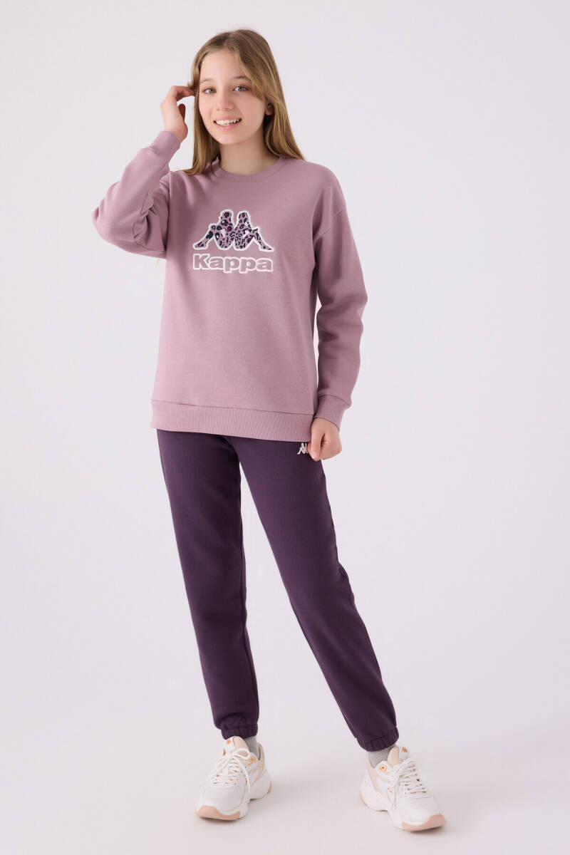 Kappa Kız Çocuk Bisiklet Yaka Nakışlı Kışlık Regular Fit Mor Sweatshirt 321Z38W-C-V2 - 5