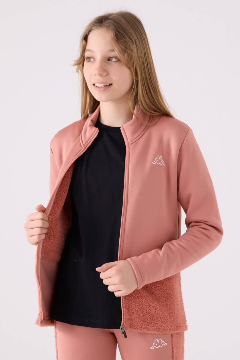 Kappa Kız Çocuk Pamuklu Fermuarlı Yaka Nakışlı Kışlık Regular Fit Pembe Hırka 32216MW-C-V2 - 2