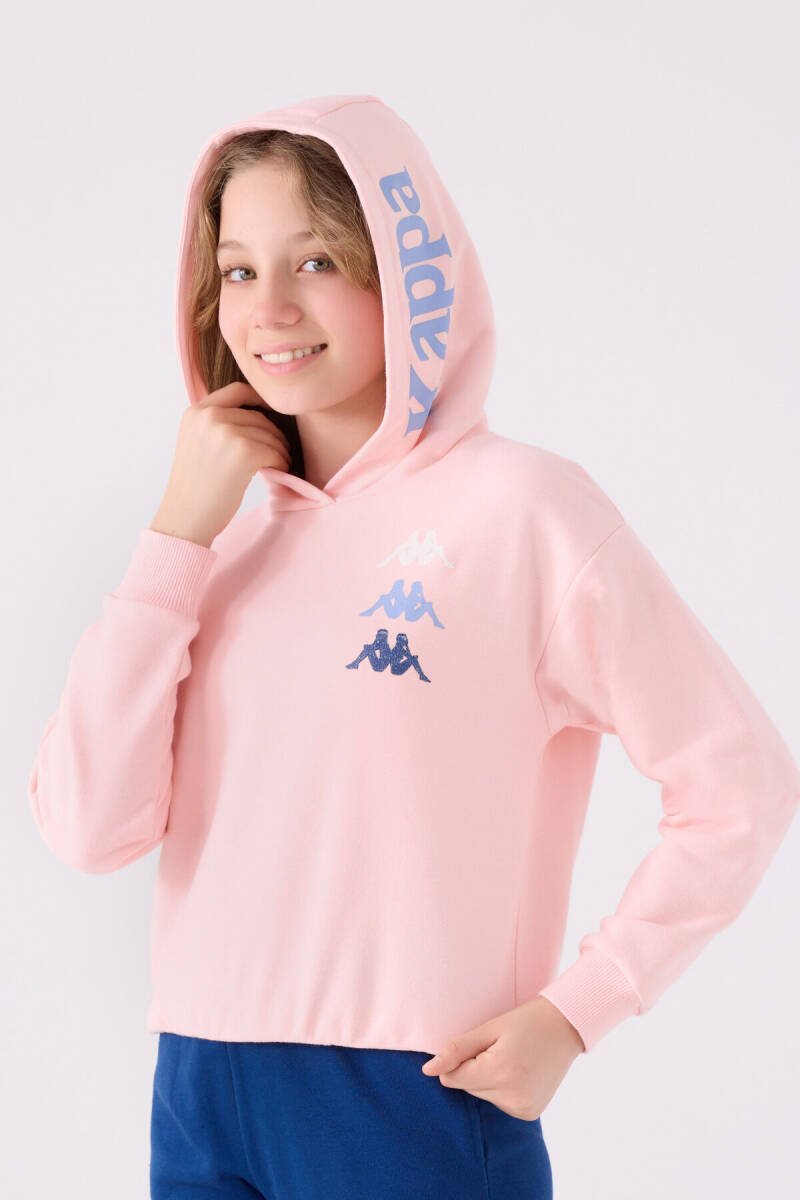 Kappa Kız Çocuk Pamuklu Kapüşonlu Pigment Baskılı Kışlık Regular Fit Pembe Sweatshirt 361X17W-C-V2 - 2
