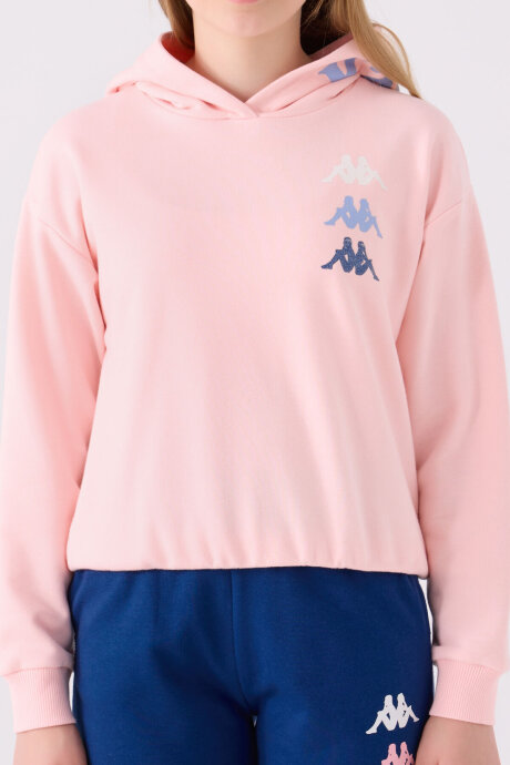 Kappa Kız Çocuk Pamuklu Kapüşonlu Pigment Baskılı Kışlık Regular Fit Pembe Sweatshirt 361X17W-C-V2 - 3