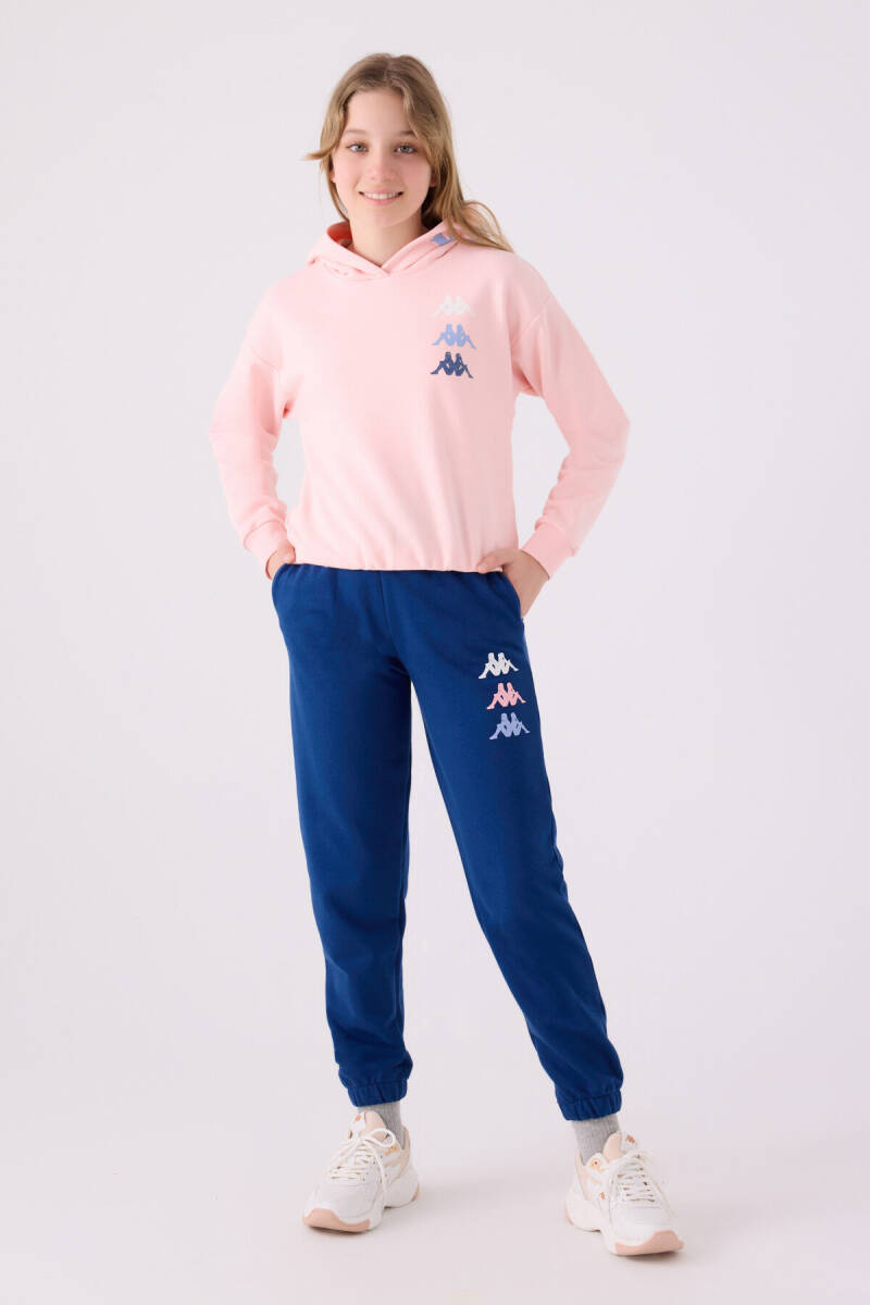 Kappa Kız Çocuk Pamuklu Kapüşonlu Pigment Baskılı Kışlık Regular Fit Pembe Sweatshirt 361X17W-C-V2 - 5