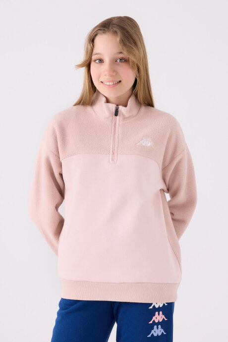 Kappa Kız Çocuk Pamuklu Fermuarlı Yaka Nakışlı Kışlık Regular Fit Pembe Sweatshirt 361X18W-C-V2