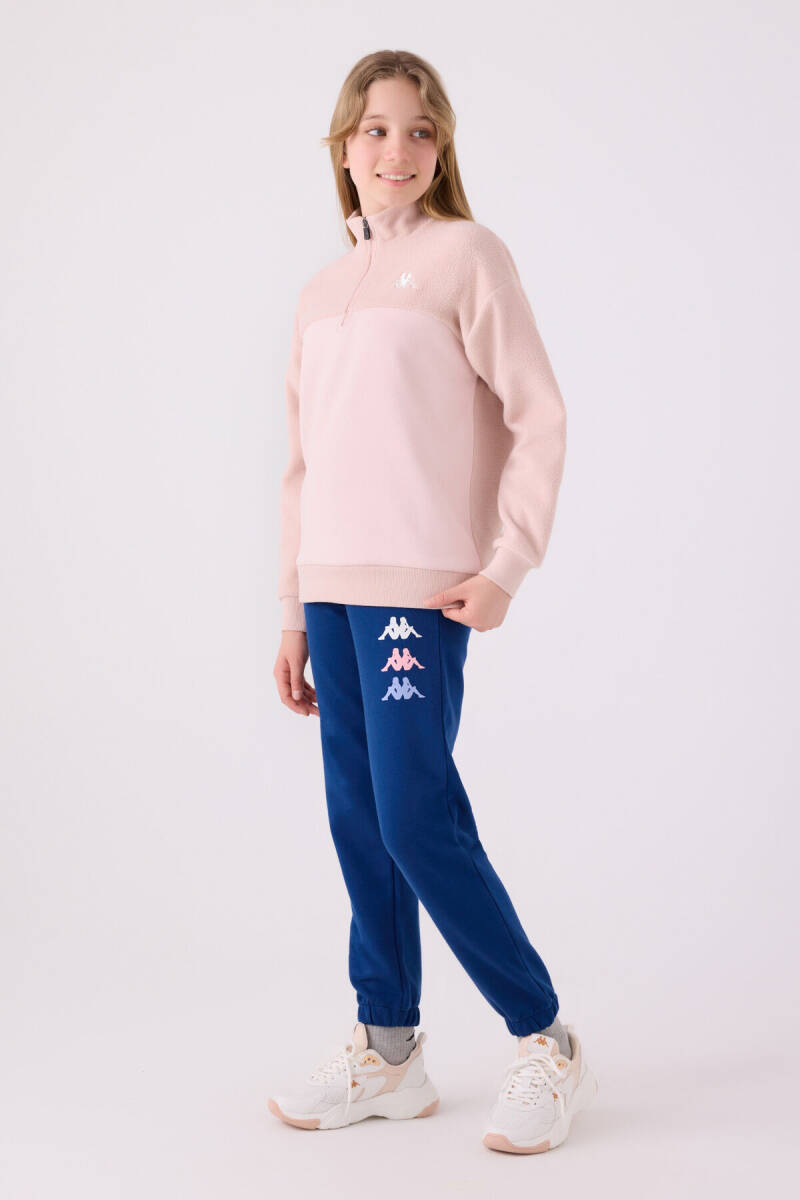 Kappa Kız Çocuk Pamuklu Fermuarlı Yaka Nakışlı Kışlık Regular Fit Pembe Sweatshirt 361X18W-C-V2 - 6